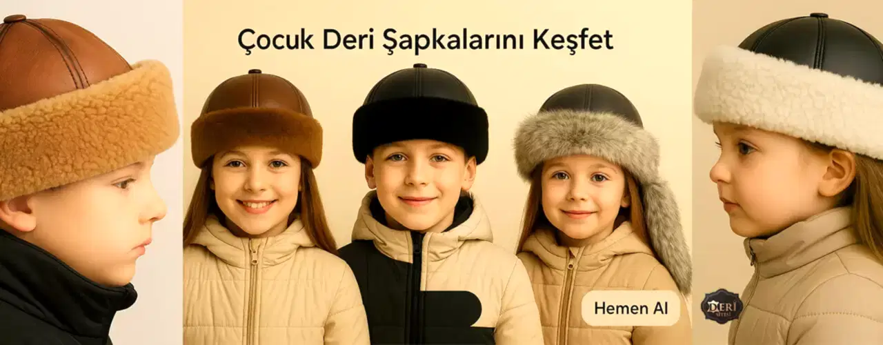 Çocuk Deri Şapkaları – Bebek, Kız ve Erkek İçin Hakiki Deri ve Kürklü Modeller