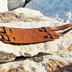 Selçuklu Barış Kartalı Deri Bileklik - Çift Kayışlı Model - Kolye Hediye Selçuklu Barış Kartalı Deri Bileklik - Çift Kayışlı Model - Kolye Hediye