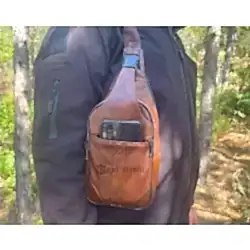 Kahverengi Hakiki Deri Çapraz Göğüs Çantası - Unisex Kahverengi Hakiki Deri Çapraz Göğüs Çantası - Unisex