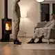 Hakiki deri kürklü siyah ev ayakkabısı mest modeli