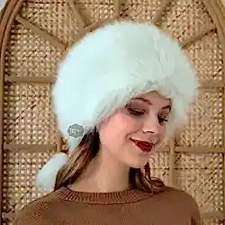 Ak Katun Beyaz Kürklü Kadın Deri Börk Modelimiz - BŞ157 Ak Katun Beyaz Kürklü Kadın Deri Börk Modelimiz - BŞ157
