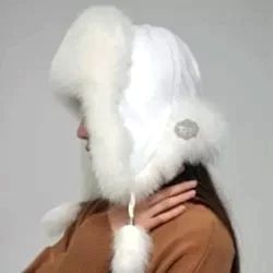 Beyaz Tilki Kürklü Ushanka Kadın Deri Şapka | Sıcaklık ve Şıklığın Buluştuğu Nokta Beyaz Tilki Kürklü Ushanka Kadın Deri Şapka | Sıcaklık ve Şıklığın Buluştuğu Nokta