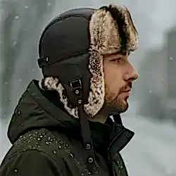 Ushanka Tabışgan Kahve Tavşan Kürklü Erkek Deri Börk, Şapka Modelimiz - Ş057
