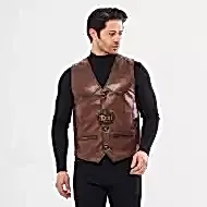 Titan Deri Yelek (Erkek Deri Yelek) - Siyah - Kahve -  Renklerinde Deri Yelek