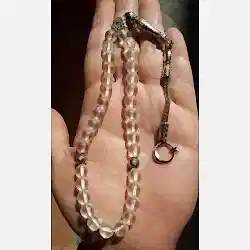 Ay Yıldız Küçük Püsküllü Hakiki Doğal Taş Kuvars Tespih-30