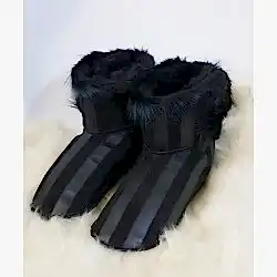 Deri UGG İçi Kürklü Ev Ayakkabısı - Bay / Bayan 